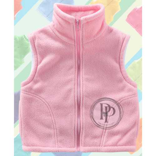 Toddler Polar Fleece Unisex High Quality Vest Pink Poodle Designz