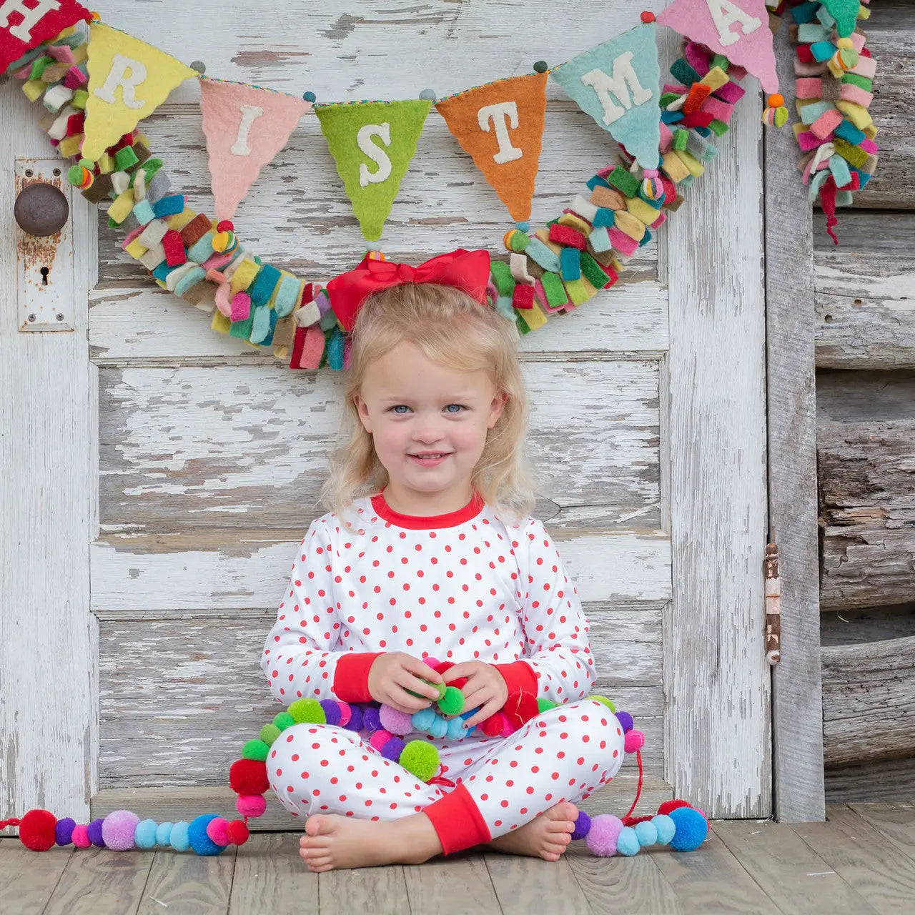 UNISEX RED AND WHITE DOT LONG SLEEVED PAJAMAS SET Sew Sweet Blanks