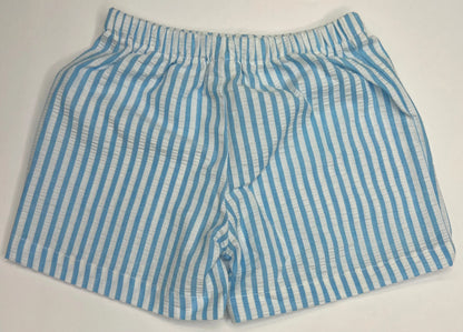 Unisex Seersucker Stripe Summer Shorts Creations By Serwaah