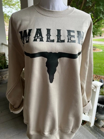 Wallen Sweatshirt | Country Sweatshirt | Country Music Sweatshirt | Oversize Sweatshirt | Retro Vintage Indie Sweatshirt Pink Poodle Designz