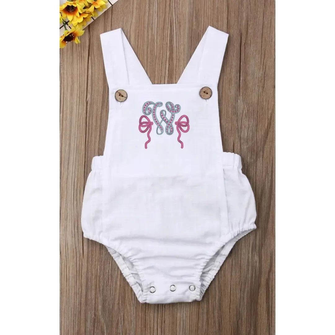 Wholesale Unisex White Sleeveless Casual Playsuit Pink Poodle Designz